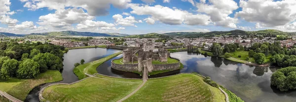 Vista Aérea Castelo Caerphilly Verão País Gales — Fotografia de Stock