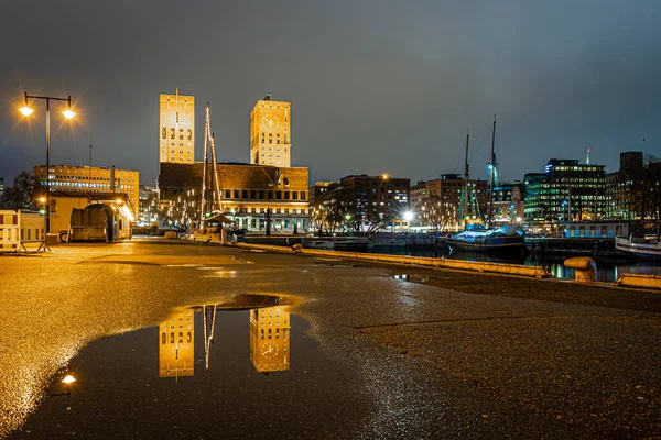 Oslo City Hall Winter Time Norway — Stock Photo, Image