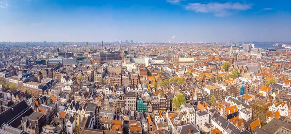 Letecký Pohled Staré Město Amsterdam Nizozemsko — Stock fotografie