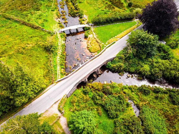 Ein Blick Auf Die Postbridge Clapper Bridge Dartmoor National Park — Stockfoto