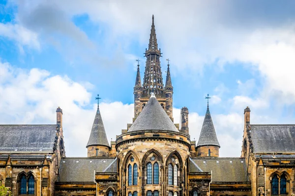 Blick Auf Die Universität Glasgow Bei Bewölktem Tag Schottland — Stockfoto