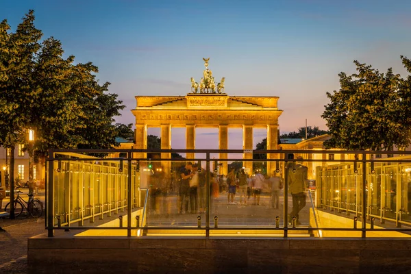 Braniborská Brána Západu Slunce Létě Berlín — Stock fotografie