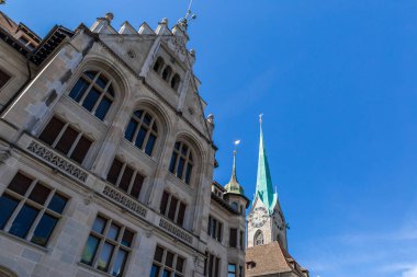 Orta Zürih manzarası yazın, İsviçre