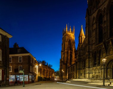 İngiltere Alacakaranlık 'ta York' un eski şehir manzarası