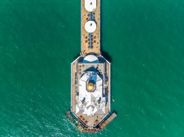 İngiltere 'de yazın Eastbourne' un hava manzarası