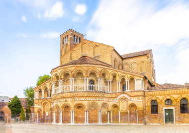 Yazın Murano Adası manzarası, Venedik, İtalya