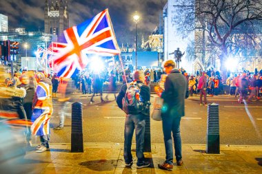 Londra 'daki Meclis Meydanı' nda Brexit kutlaması