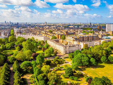 Londra, İngiltere 'deki Vekiller parkının hava görüntüsü.