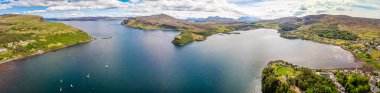 Portree 'nin havadan görünüşü, Skye Adası, İskoçya, İngiltere
