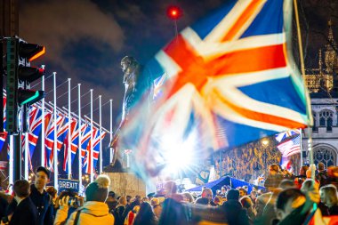 Londra 'daki Meclis Meydanı' nda Brexit kutlaması