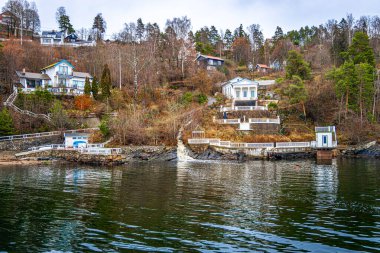 Norveç 'teki Oslo fiyordunun görüntüsü