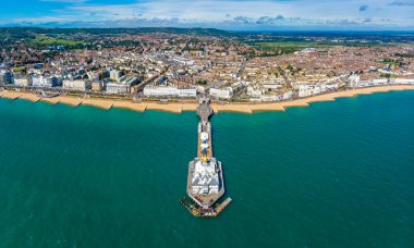 İngiltere 'de yazın Eastbourne' un hava manzarası