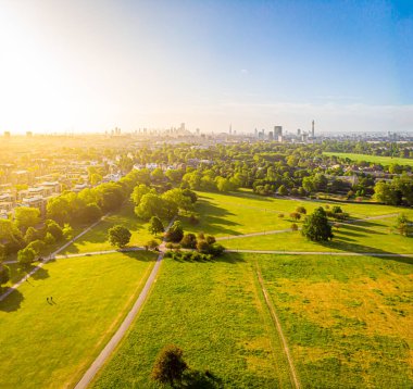 Aerial view of Primrose hill in London, UK clipart