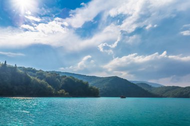Hırvatistan 'da Plitvice göllerinin manzarası