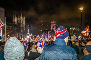Londra 'daki Meclis Meydanı' nda Brexit kutlaması