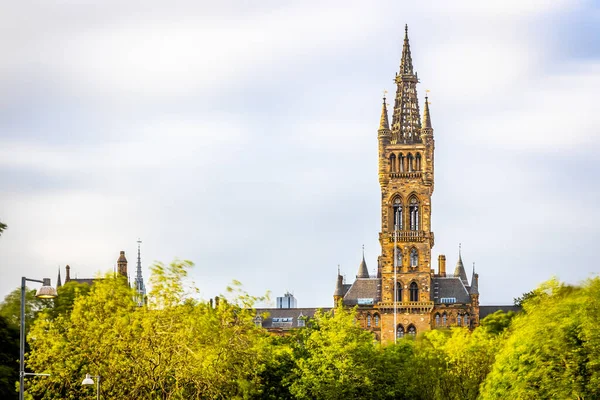 Blick Auf Die Universität Glasgow Bei Bewölktem Tag Schottland — Stockfoto