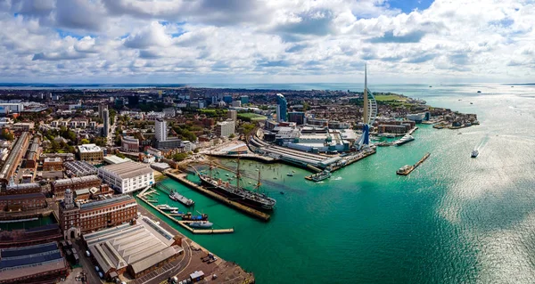 Letecký Pohled Portsmouth Letním Dni Velká Británie — Stock fotografie