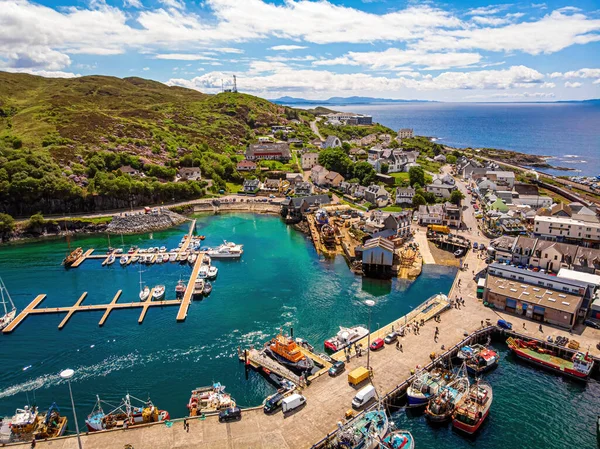 Skoçya Nın Batı Kıyısında Lochaber Bulunan Mallaig Limanının Havadan Görüntüsü — Stok fotoğraf