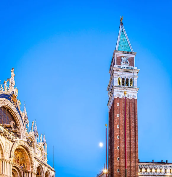 Campanile San Marco Venedik Talya Gece — Stok fotoğraf