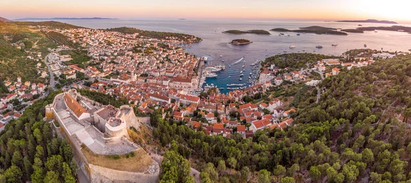 Luchtfoto Van Hvar Kroatië — Stockfoto