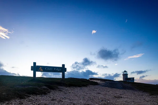 Gün Batımında Birling Gap Deniz Feneri Ngiltere Ngiltere — Stok fotoğraf