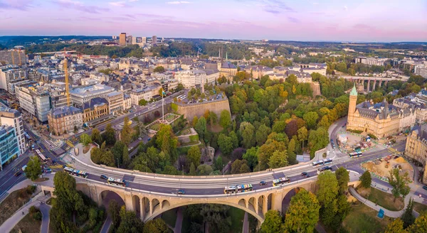 Luchtfoto Van Stad Luxemburg — Stockfoto