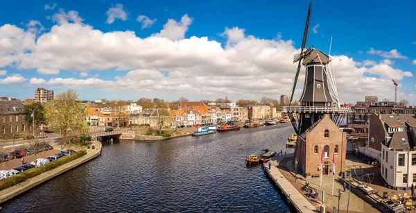 荷兰哈勒姆风车的空中景观 — 图库照片