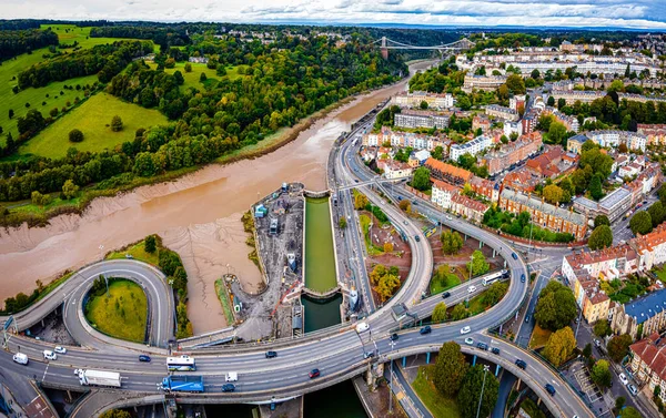 Aerial Panorama City Bristol — Stock Photo, Image