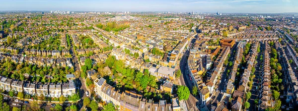 Aerial view of London suburb in the morning, UK