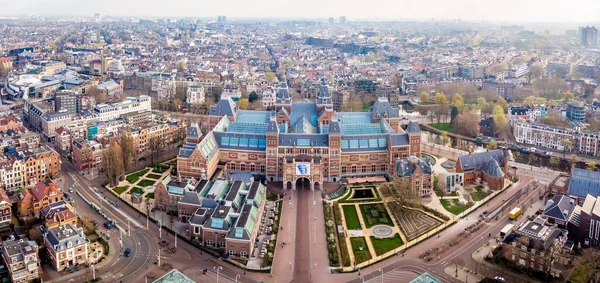 Aerial View Rijksmuseum Amsterdam Morning Netherlands — Stock Photo, Image