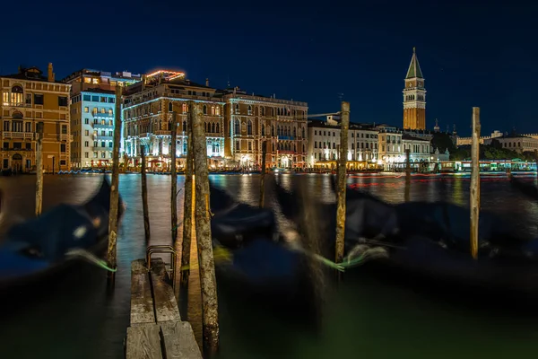 Campanile San Marco Éjjel Velencében Olaszországban — Stock Fotó