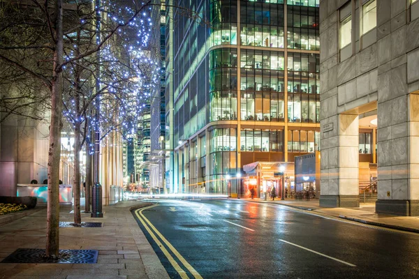 Skyscrapper Business Quarter Night London — Stock Photo, Image