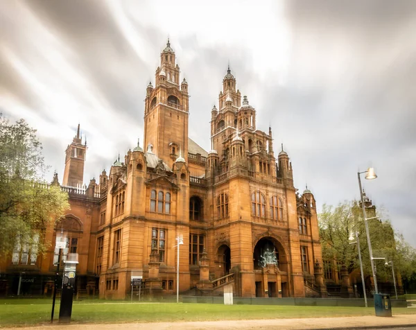 Vista Museu Arte Glasgow Dia Nublado Escócia — Fotografia de Stock