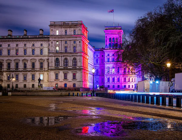 London Buildings Lit Brexit Ηνωμένο Βασίλειο — Φωτογραφία Αρχείου