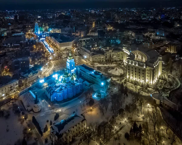 Vista Aérea Catedral San Miguel Kiev Ucrania — Foto de Stock