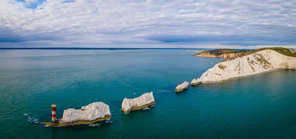 Letecký Panoramatický Pohled Jehly Ostrova Wiight Velká Británie — Stock fotografie