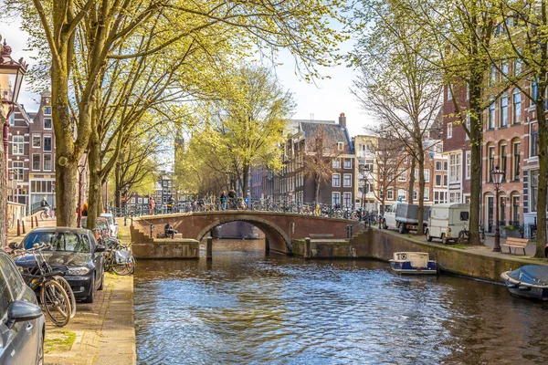 Amsterdam Hollanda Nın Sabah Manzarası — Stok fotoğraf