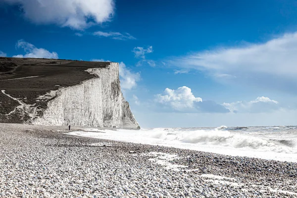 Seven Sisters Chalk Cliffs Stormy Day England — Stock Photo, Image