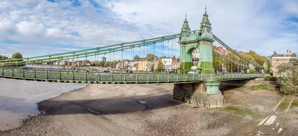 Hammersmith Bridge Low Tide London — Stockfoto