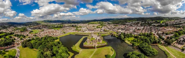 Luftaufnahme Der Burg Caerphilly Sommer Wales — Stockfoto