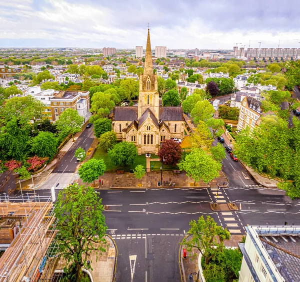 Vista Aérea Johns Church Por Mañana Londres Reino Unido — Foto de Stock