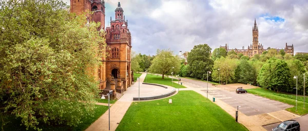 Widok Glasgow University Pochmurny Dzień Szkocja — Zdjęcie stockowe