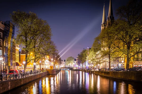 Night View Krijtberg Church Amsterdam Netherlands — 스톡 사진