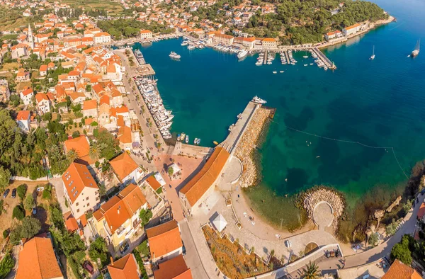 Aerial View Jelsa Croatia — Stock Photo, Image