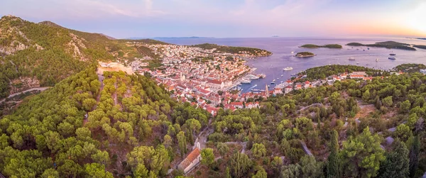 Luchtfoto Van Hvar Kroatië — Stockfoto