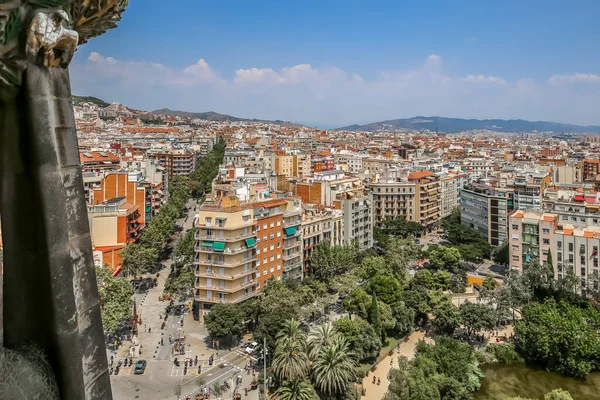 Vista Aérea Barcelona Desde Sagrada Familia Verano — Foto de Stock