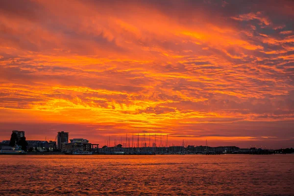 Vista Portsmouth Hora Pôr Sol Verão Reino Unido — Fotografia de Stock