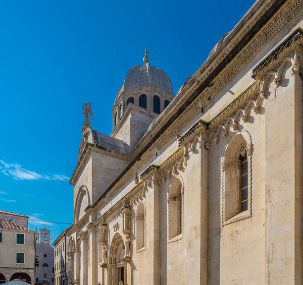 Kilátás Szent Jakab Katedrális Sibenik Unesco Hely — Stock Fotó