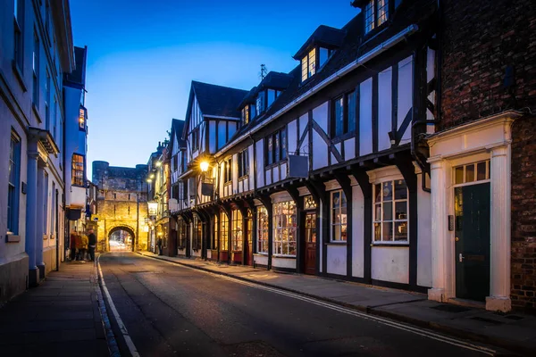 Vista Cidade Velha York Crepúsculo Inglaterra — Fotografia de Stock