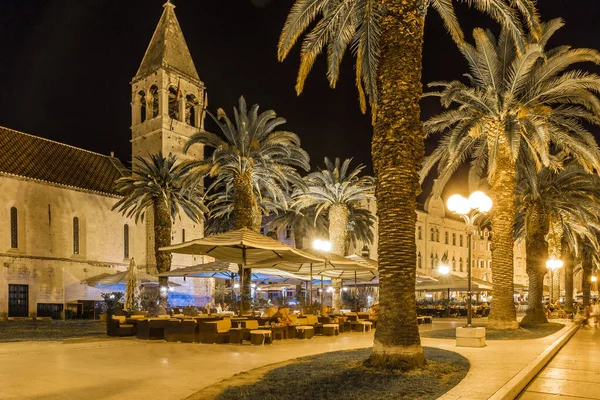 Vista Nocturna Ciudad Vieja Trogir — Foto de Stock
